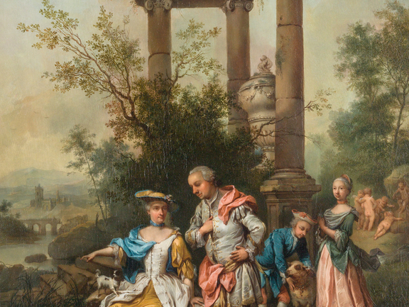 Johann Conrad Seekatz, The Goethe Family in Shepherd’s Garb, oil on wood, 1762