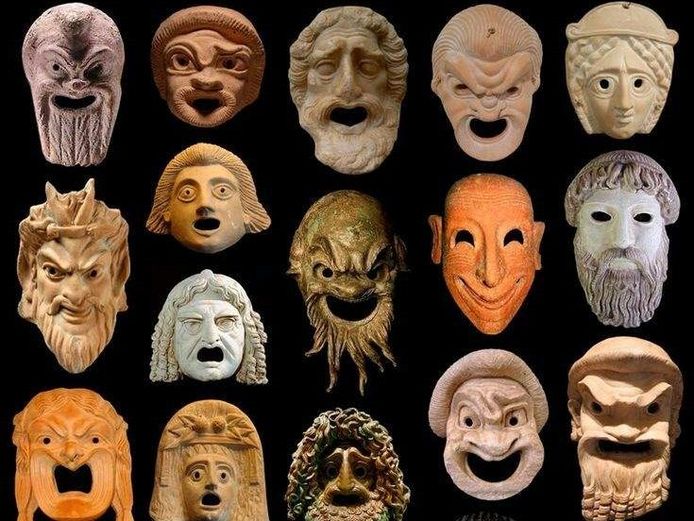 Ancient Masks of the Greek comedy