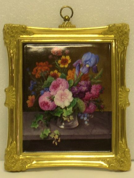  Berlin, Königliche Porzellanmanufaktur (KPM), Porzellantableau mit Blumenstillleben, Mitte 19. Jh.