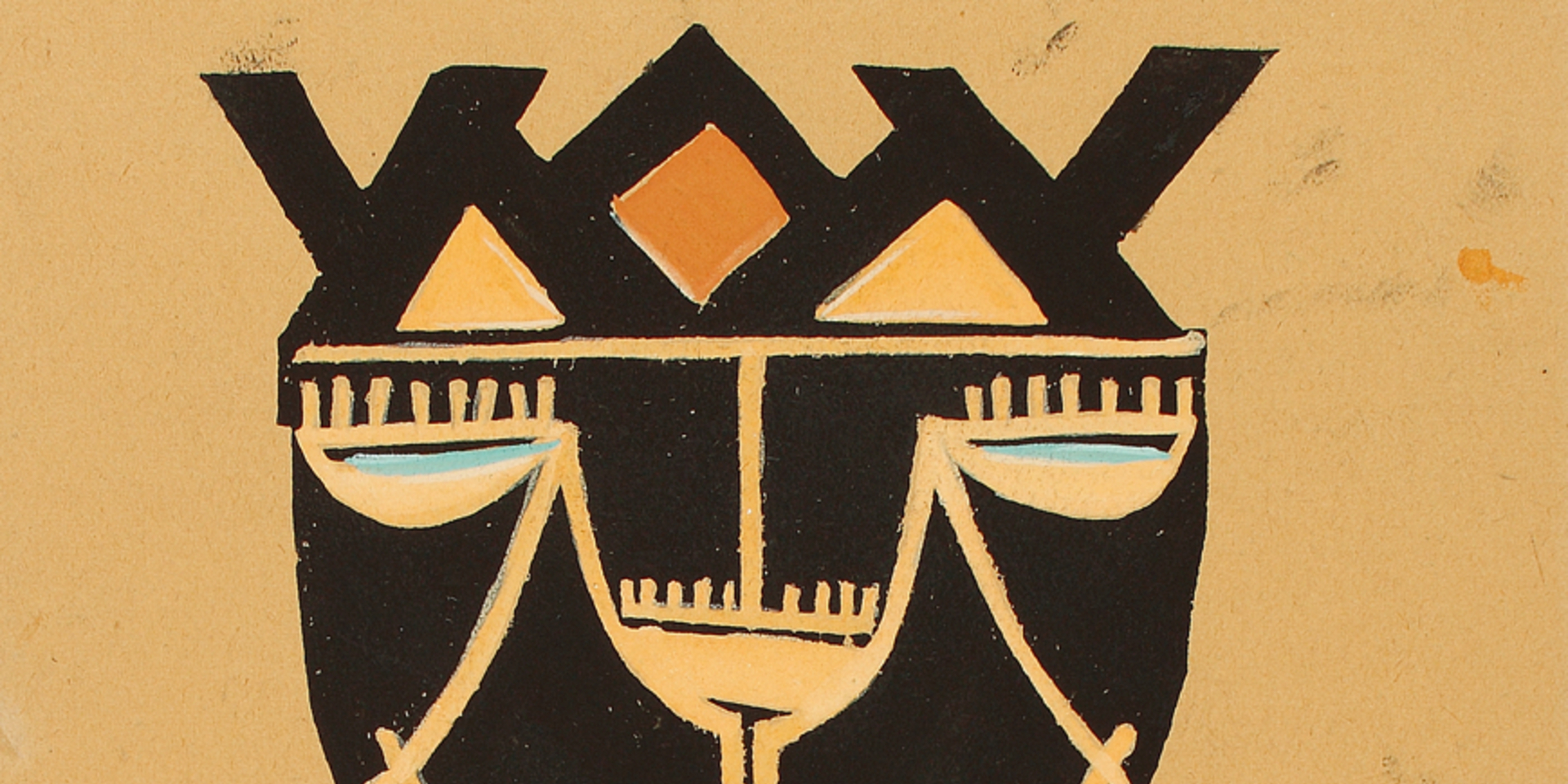 farbiges Formengebilde auf Zeichnung