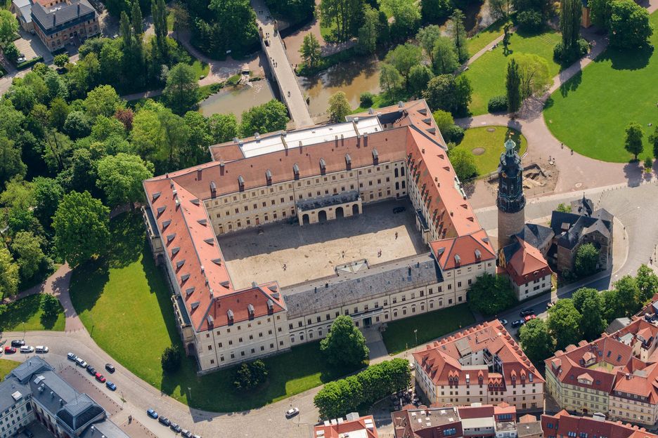 Luftaufnahme des Weimarer Stadtschlosses
