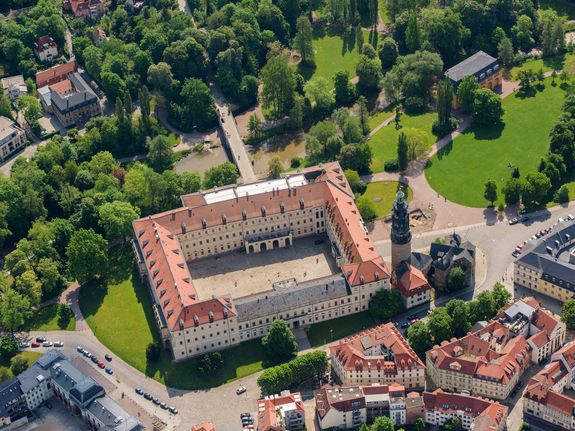 Luftaufnahme des Weimarer Stadtschlosses