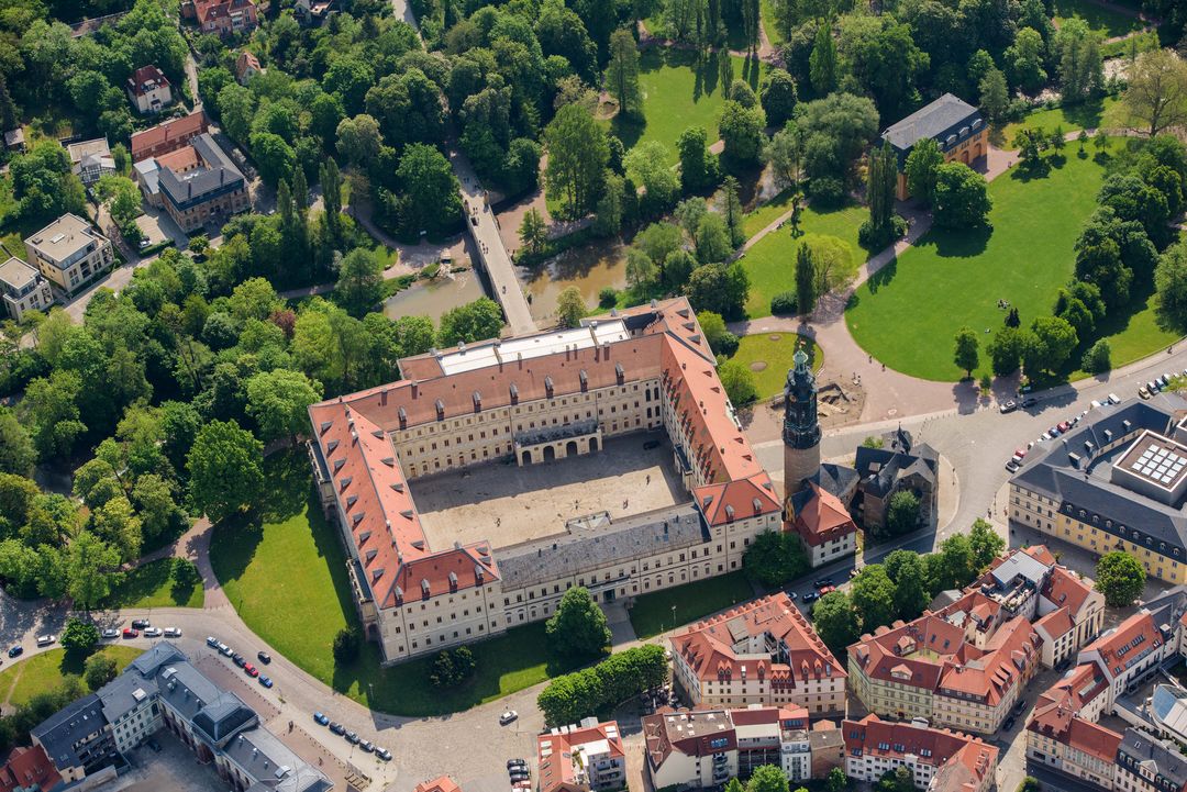 Stadtschloss Weimar Luftaufnahme des Weimarer Stadtschlosses