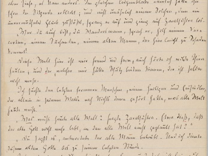 Faksimile von Friedrich Nietzsches "Also sprach Zarathustra"