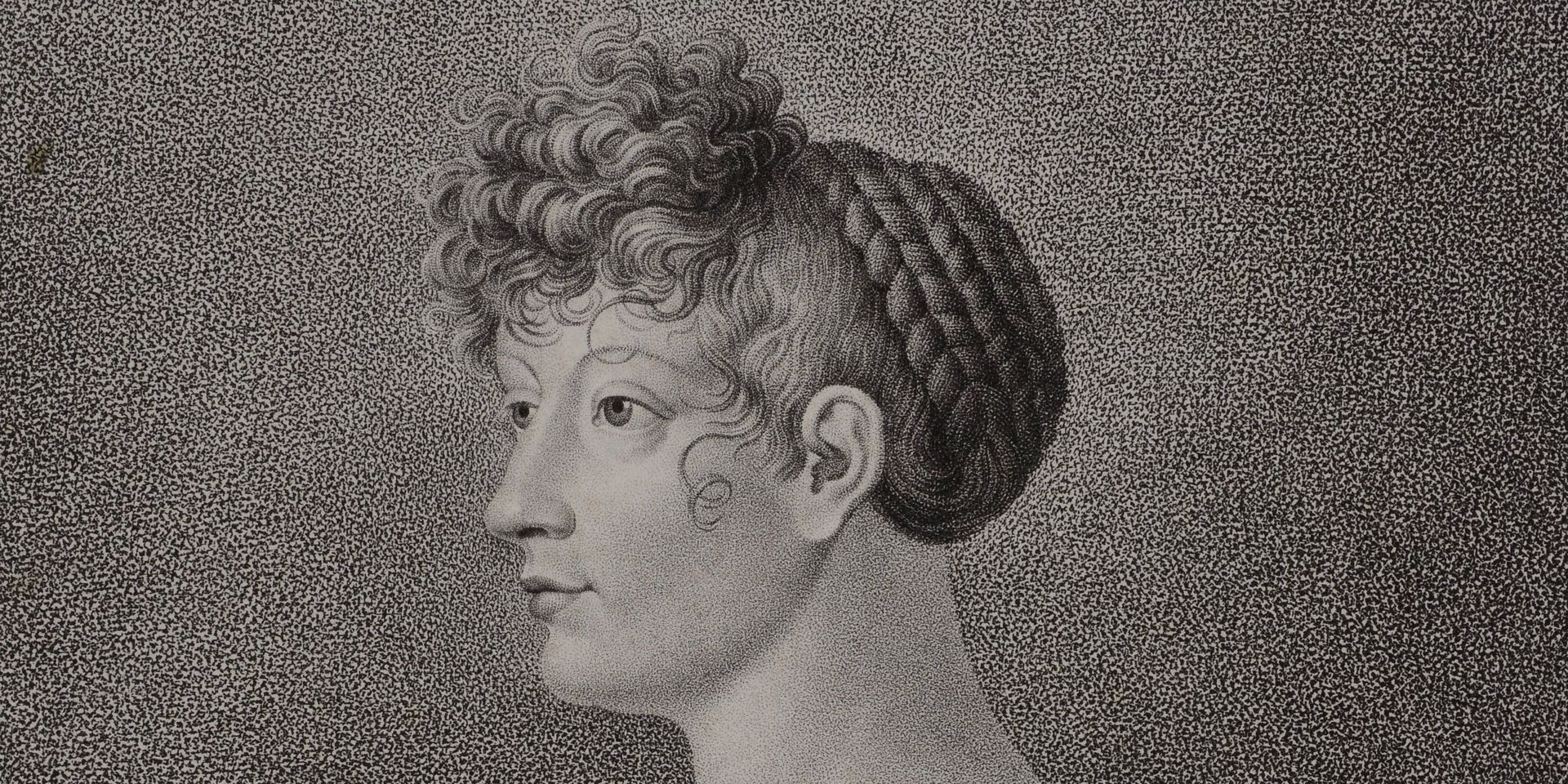 schwarz-weiß-Zeichnung einer Frau