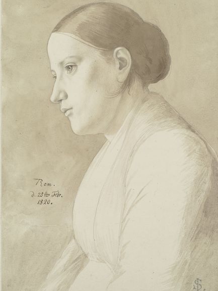 Carolsfeld, Julius Schnorr von: „Bildnis einer Frau nach links“, 1820