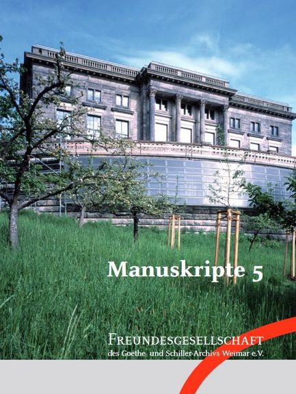 Ein Exemplar des Manuskripte 5 Heftes der Freundesgesellschaft des Goethe- und Schiller-Archivs 