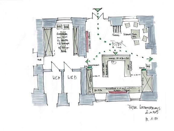 Wittumspalais l erste Skizze der Neuordung Foyer