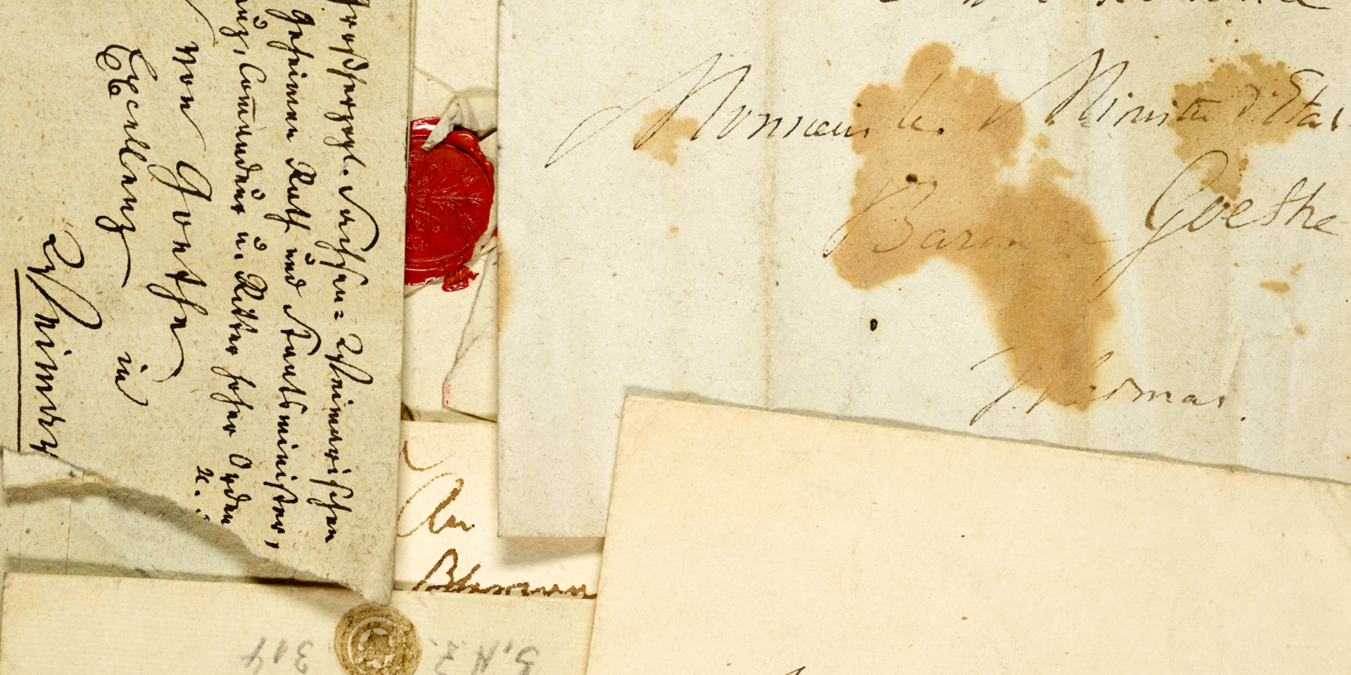 Ansicht von mehreren historischen Briefen