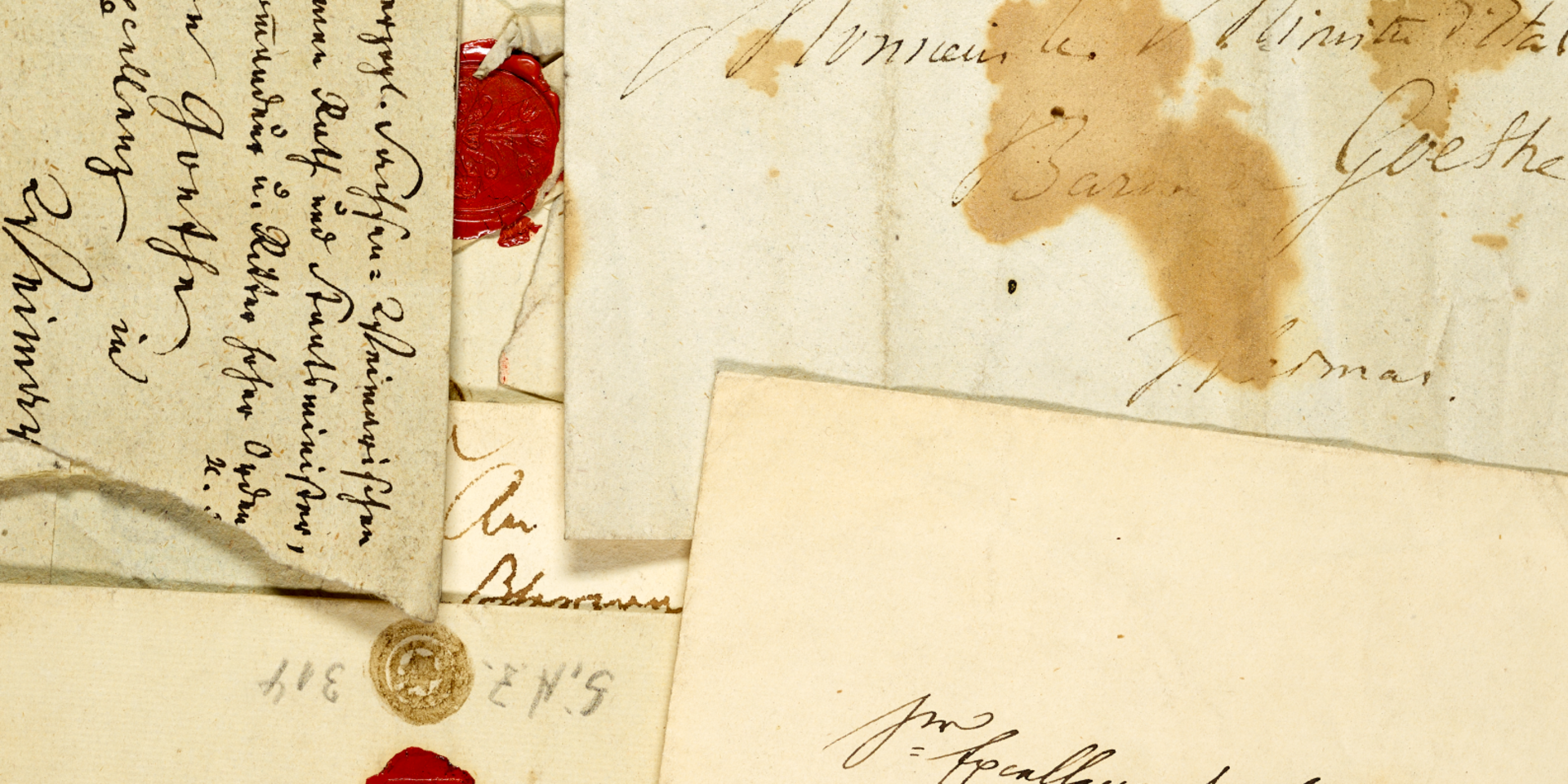 View of several historical letters