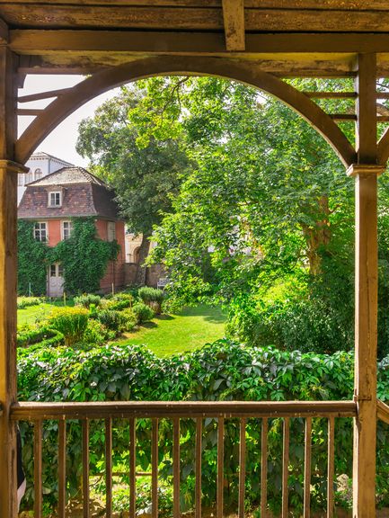 Blick von Goethes Wohnhaus in den Garten