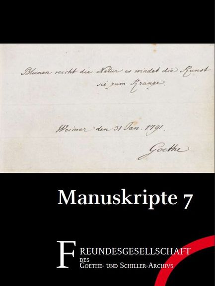 Ein Exemplar des Manuskripte 7 Heftes der Freundesgesellschaft des Goethe- und Schiller-Archivs 