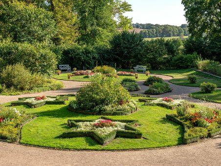 Colourful flower beds in the floral theatre