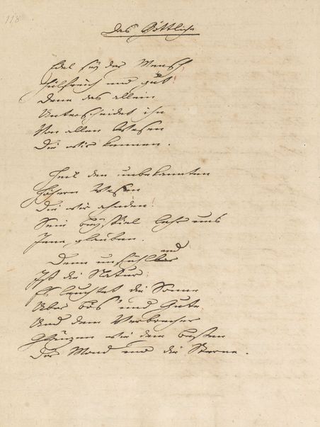 Faksimilie von Johann Wolfgang von Goethes „Das Göttliche“