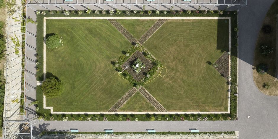 West-Parterre – Drohnenaufnahme