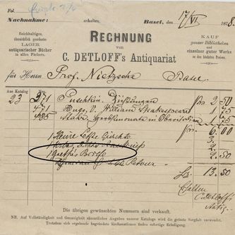 Eine Rechnung aus dem Jhr 1878