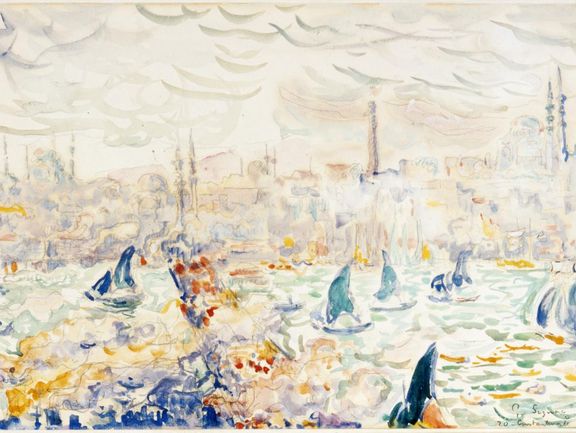  Paul Signac, Hafen von Konstantinopel, nach 1892, Aquarell über Grafit 