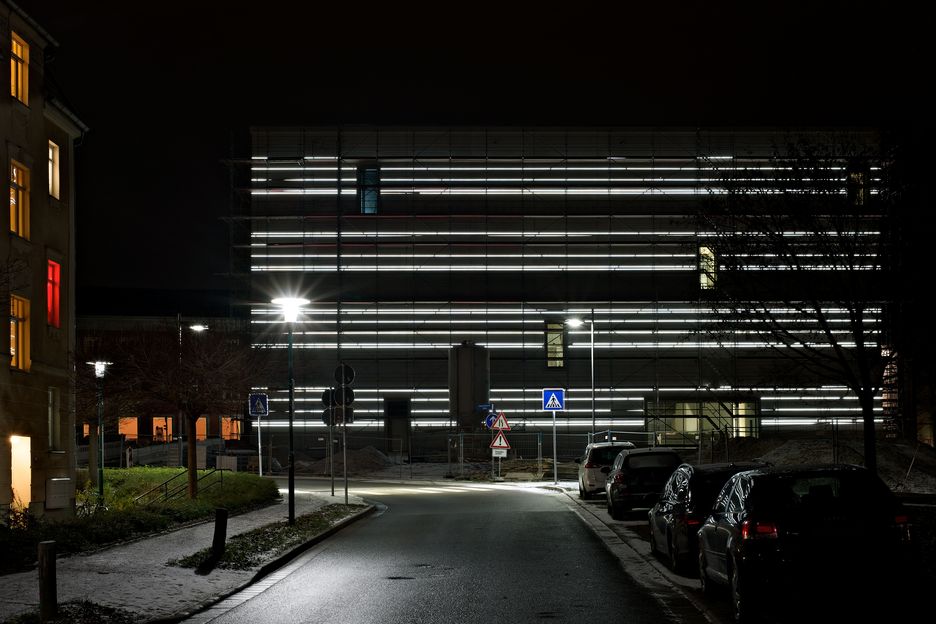 Das Bauhaus-Museum bei Nacht/The Bauhaus-Museum by night