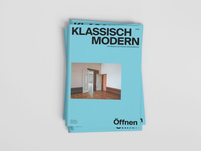 Magazin-Cover in hellblauer Farbe