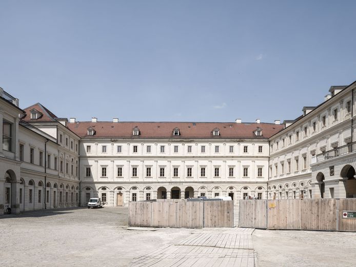 Castle courtyard facing north
