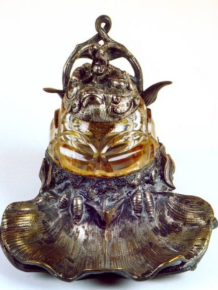 Tintenfass mit vorgelagerter Federnschale von Franz Liszt, Mitte 19. Jh.