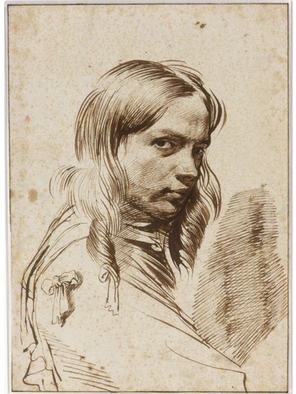  Dirk Helmbreker, Selbstporträt, um 1653, Feder in Braun 