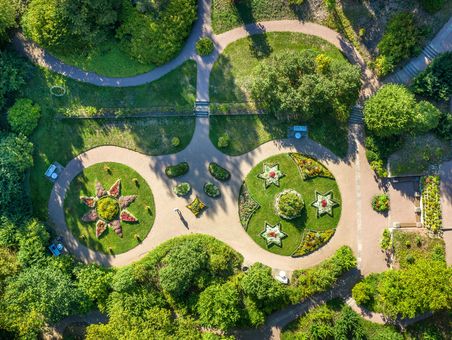 Floral theatre from above