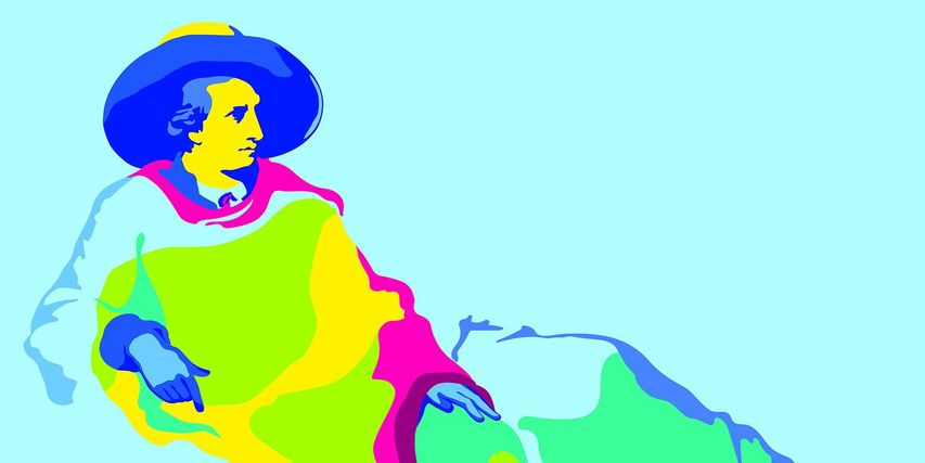 Goethe wird modern in knallig bunten Farben gezeigt