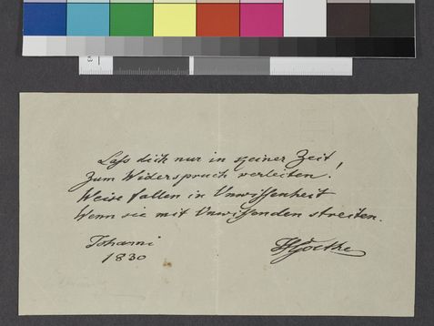 Handschrift von Johann Wolfgang von Goethe