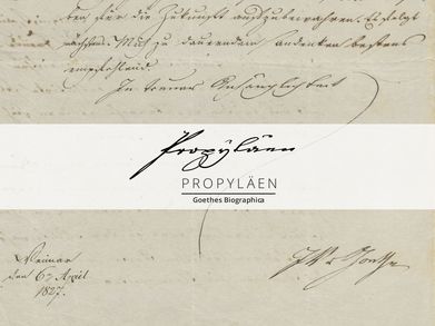 Goethe Handschrift mit Logo der PROPYLÄEN