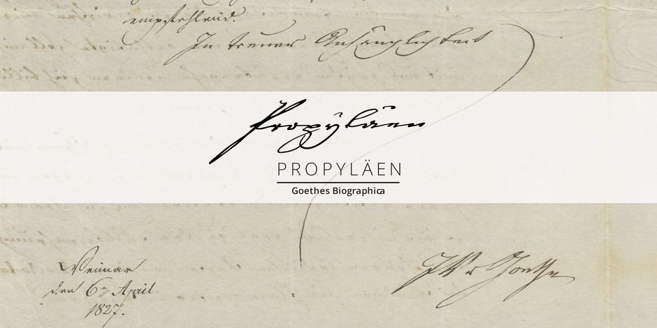 Goethe Handschrift mit Logo der PROPYLÄEN