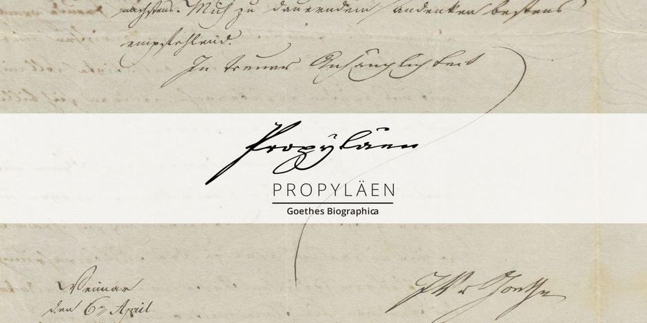 Goethe Handschrift mit Logo der PROPYLÄEN