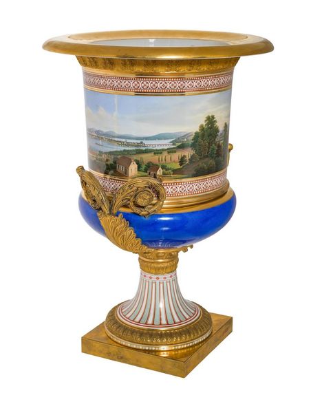 Vase in Kraterform mit umlaufendem Panorama "Potsdam vom Babelsberge"