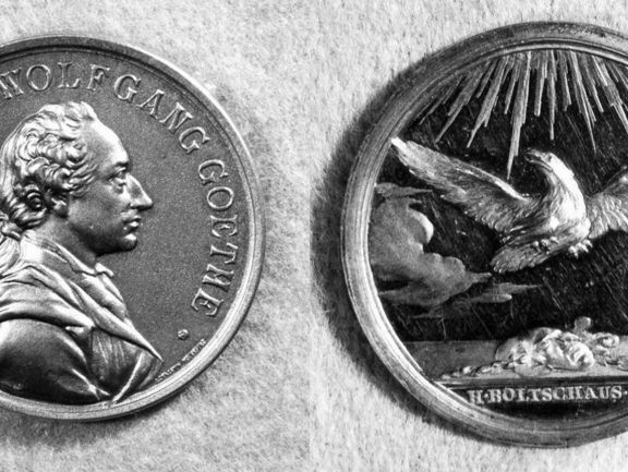 Hans Heinrich Boltshauser, Johann Wolfgang von Goethe, um 1775/80 (verso: Brustbild, recto: aufsteigender Adler) 