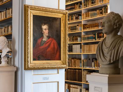 Friedrich Schiller's portrait by Johann Friedrich August Tischbein at the Rococo Hall of the Herzogin Anna Amalia Bibliothek 