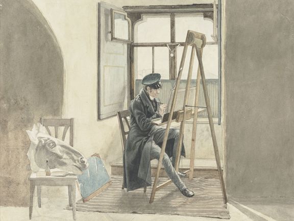Erhard, Johann Christoph: “The Painter Johann Adam Klein (1792-1875) in Front of His Easel”, 1818, Klassik Stiftung Weimar