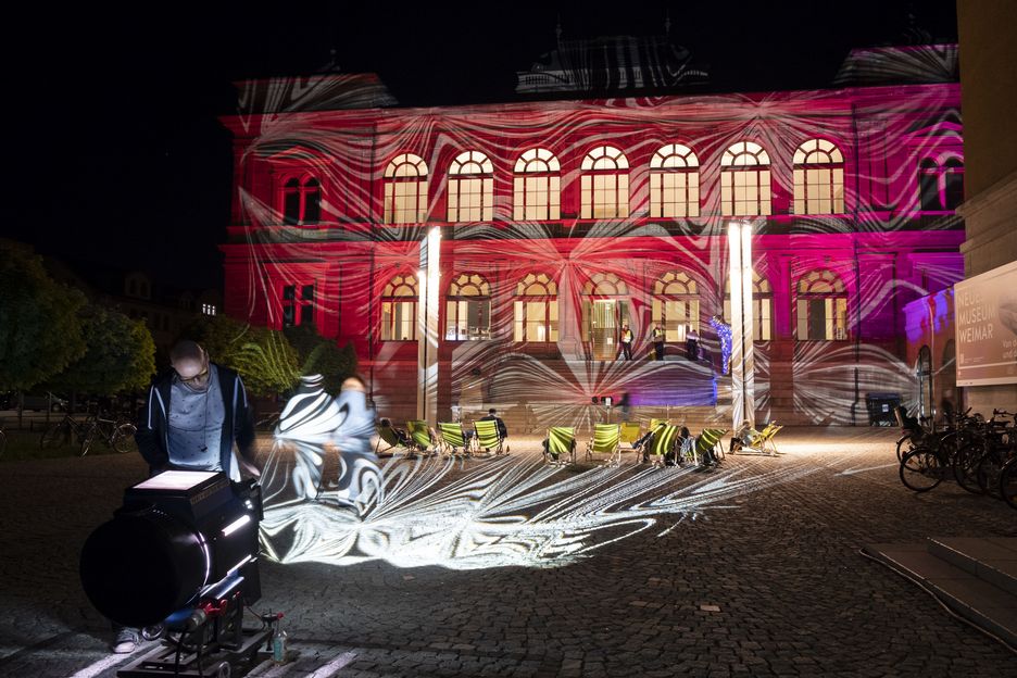 Lange Nacht der Museen 2019 | Mapping am Museum Neues Weimar | Foto: Nicole Florian