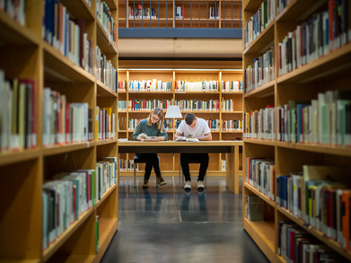 Students studying at the Study Centre (research library) of the Herzogin Anna Amalia Bibliothek
