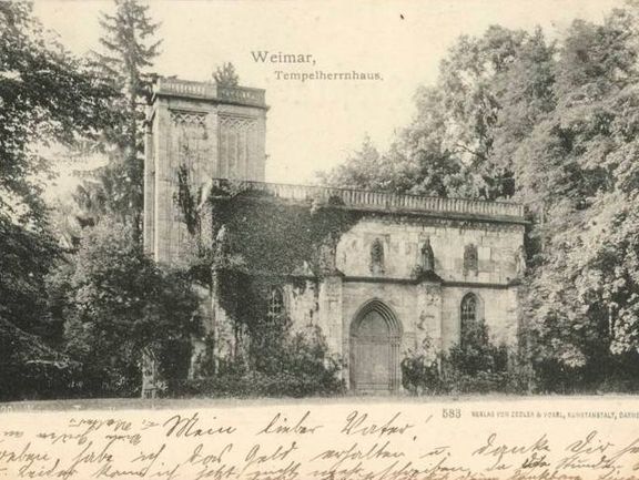  Unbekannt, Tempelherrenhaus in dem Ilm-Park, Postkarte 