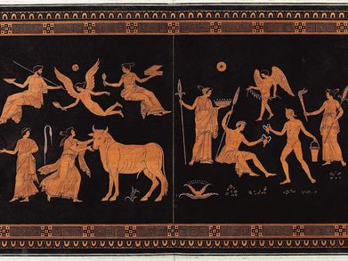 Abbilung von antiken mythologischen Gestalten