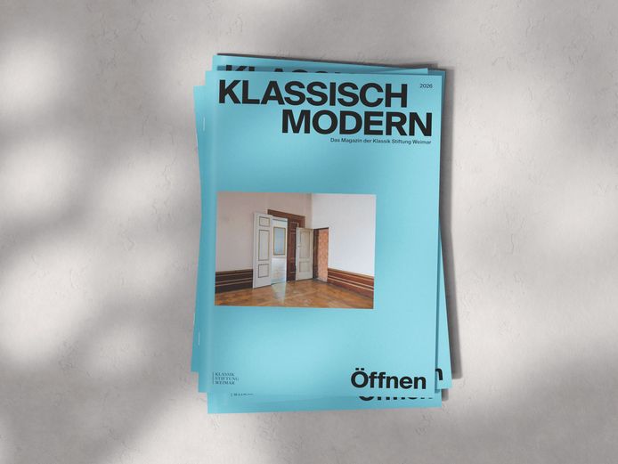 Abbildung eines Magazins mit hellblauem Cover