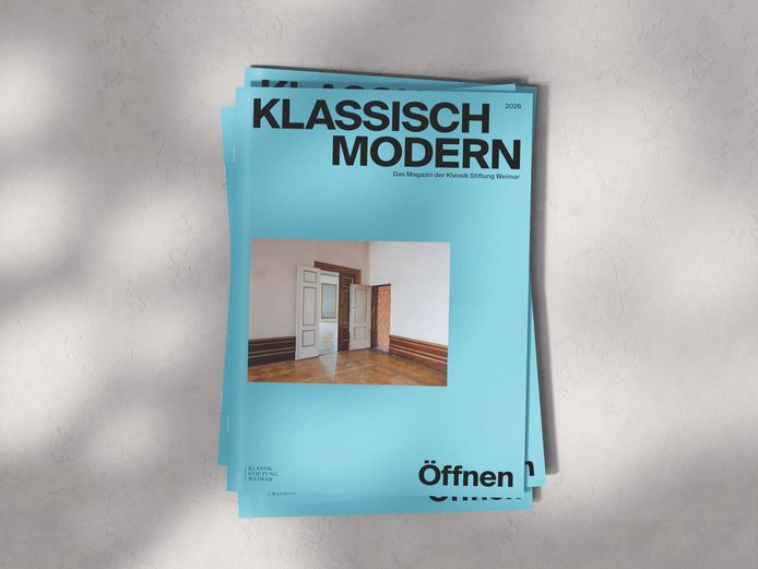 Abbildung eines Magazins mit hellblauem Cover