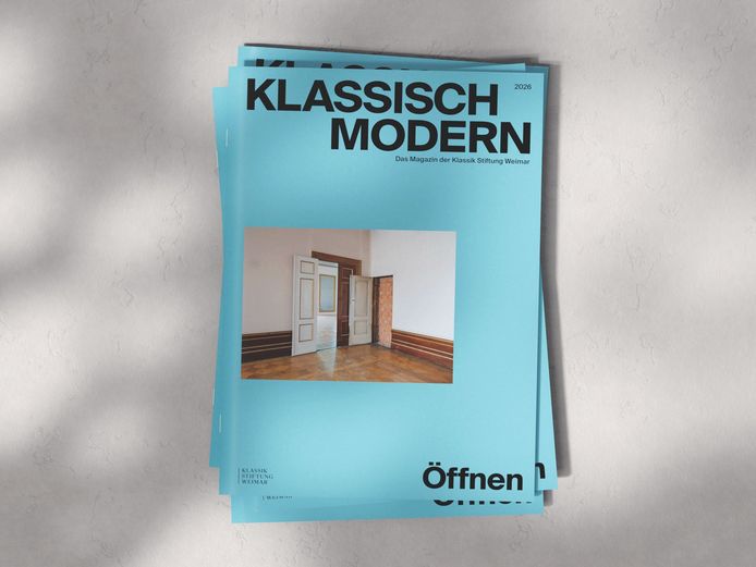 Abbildung eines Magazins mit hellblauem Cover