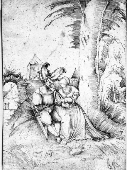 Albrecht Altdorfer, Liebespaar unter einem Baum, 1508, Feder 