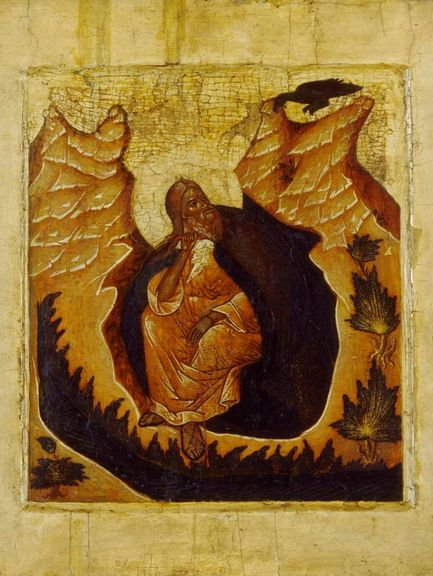 Russland, Schule von Moskau, Der Prophet Elias in der Wüste, 16. Jh. 
