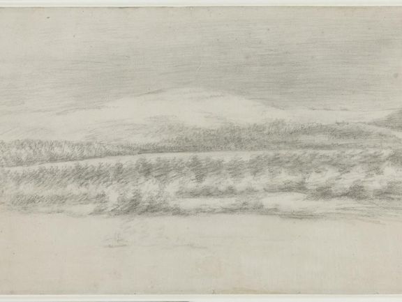  Johann Wolfgang von Goethe, Brocken im Mondlicht, 1777, Kohle 