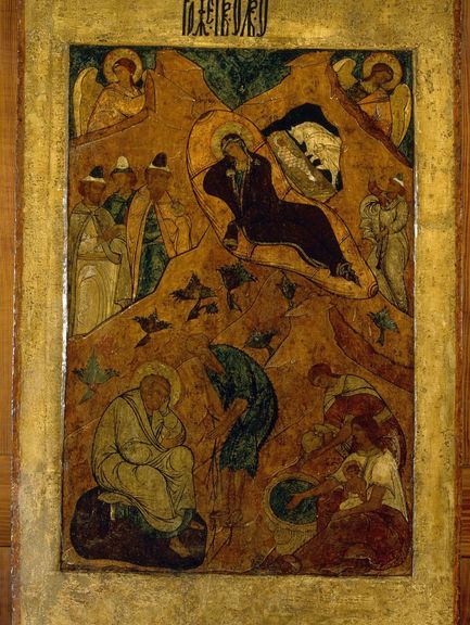  Russland, Schule von Moskau, Die Geburt Christi, 15. Jh.