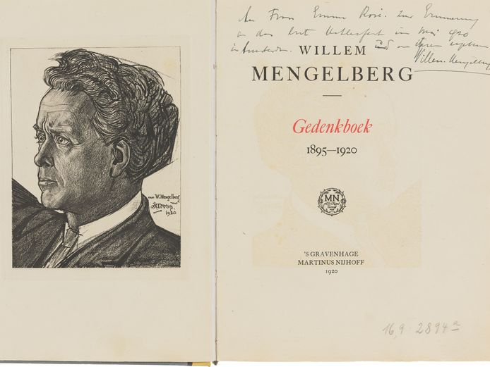 Buchinnenseite mit einer Zeichnung eines Mannes und einer Handschrift