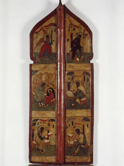  Paradies- oder Königspforte einer Bilderwand (Ikonostase), Russland, Schule von Novgorod, 15. Jh. 