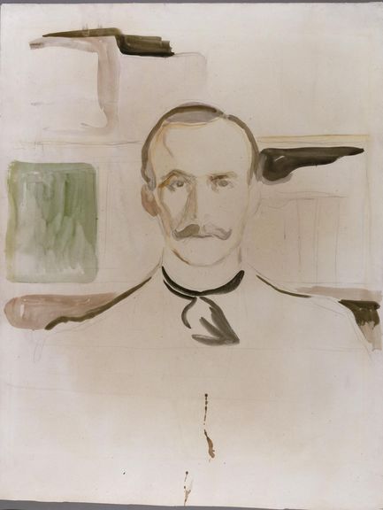  Edvard Munch, Portrait Harry Graf Kessler, um 1904, Aquarell über Grafit 